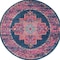 Homeroots 4 ft. Round Blue & Pink Medallion Area Rug 385253 - alternate 6